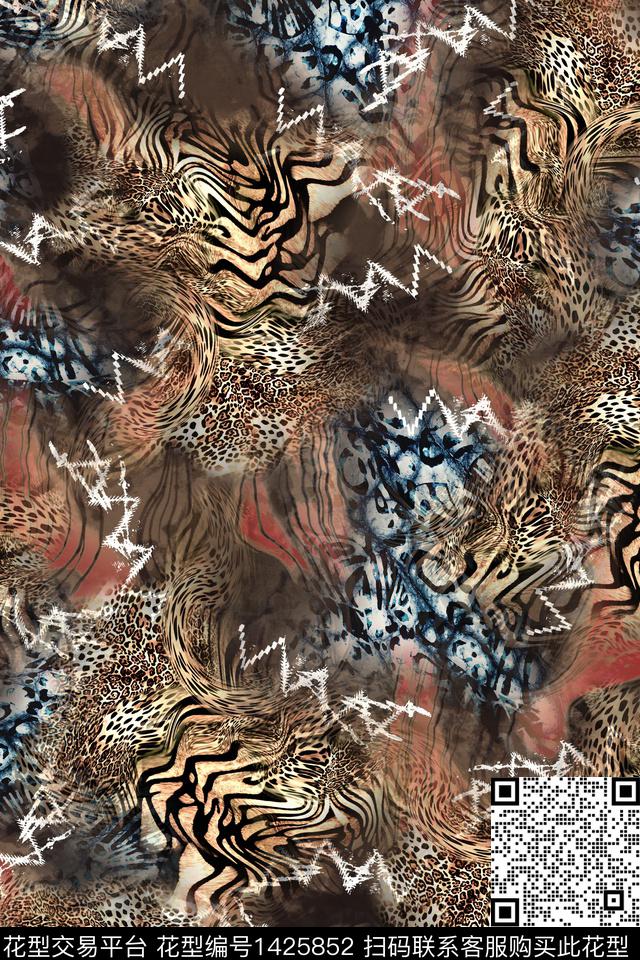豹纹动物纹中老年数码印花华亿平台下载（图片编号: 1425852） - 瓦栏（Walan）