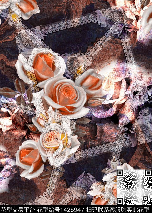 花卉香云纱中老年数码印花华亿平台下载（图片编号: 1425947） - 瓦栏（Walan）