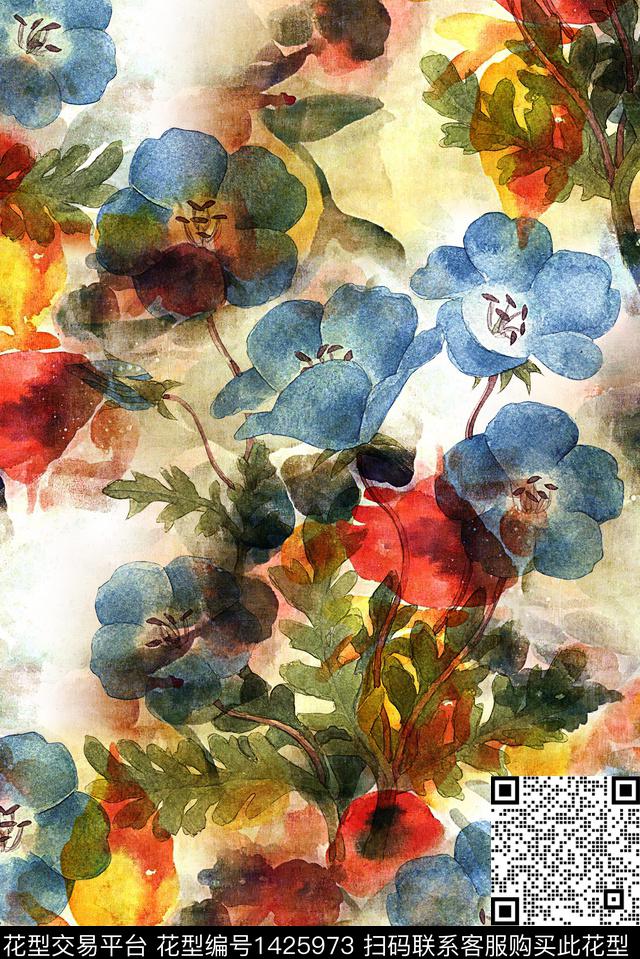 旗袍年轻女性大牌风数码印花华亿平台下载（图片编号: 1425973） - 瓦栏（Walan）