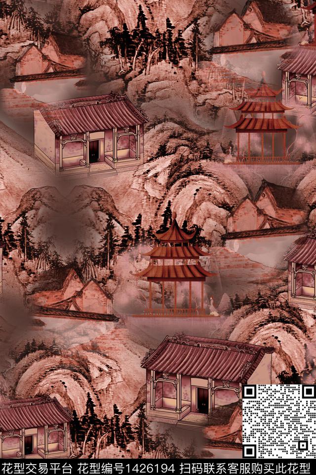 连衣裙女装香云纱传统印花华亿平台下载（图片编号: 1426194） - 瓦栏（Walan）