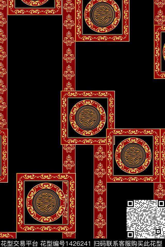 几何中老年民族花纹数码印花华亿平台下载（图片编号: 1426241） - 瓦栏（Walan）