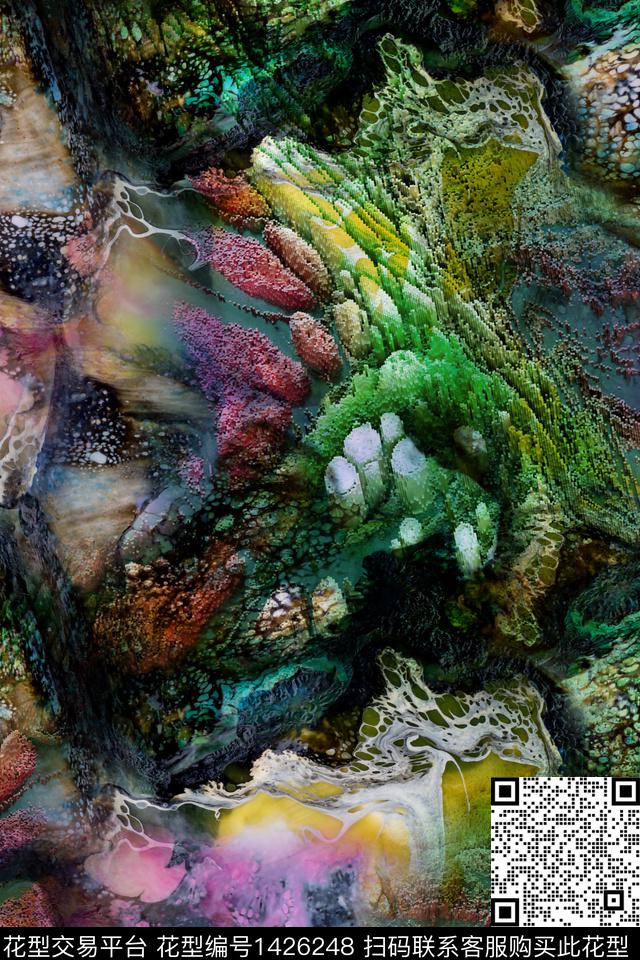 肌理山峰炫彩数码印花华亿平台下载（图片编号: 1426248） - 瓦栏（Walan）