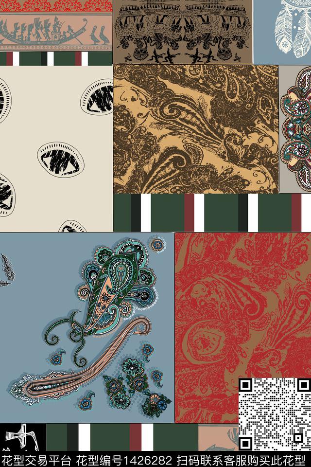 眼睛几何女装数码印花华亿平台下载（图片编号: 1426282） - 瓦栏（Walan）