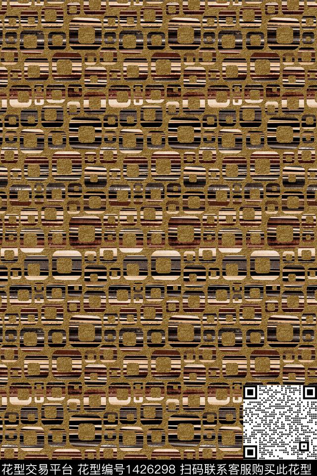 男装抽象条纹数码印花华亿平台下载（图片编号: 1426298） - 瓦栏（Walan）