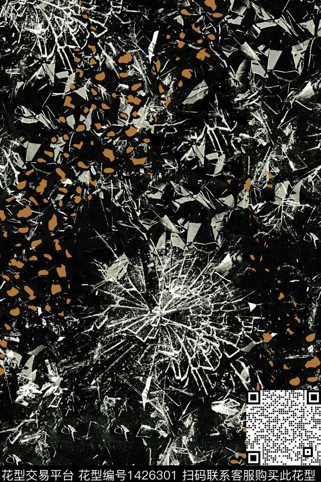 玻璃男装抽象数码印花华亿平台下载（图片编号: 1426301） - 瓦栏（Walan）