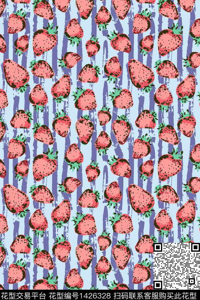 草莓条纹传统华亿平台传统印花华亿平台下载（图片编号: 1426328） - 瓦栏（Walan）