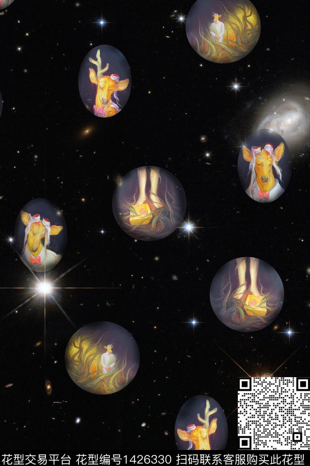 星空鹿女装数码印花华亿平台下载（图片编号: 1426330） - 瓦栏（Walan）