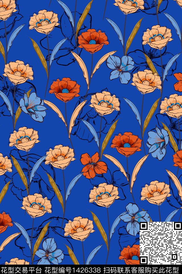 绿植树叶男装花卉传统印花华亿平台下载（图片编号: 1426338） - 瓦栏（Walan）