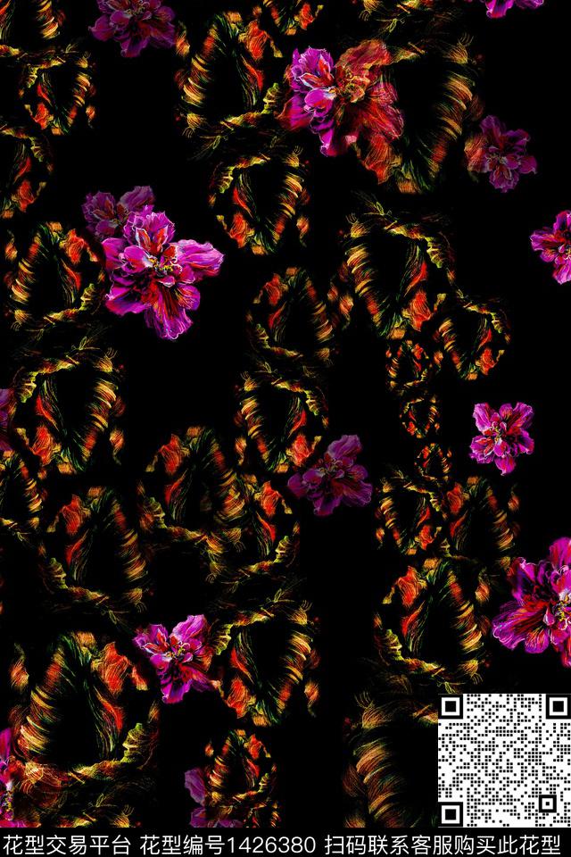 女装花卉中老年数码印花华亿平台下载（图片编号: 1426380） - 瓦栏（Walan）