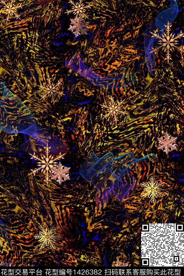 肌理雪花女装数码印花华亿平台下载（图片编号: 1426382） - 瓦栏（Walan）