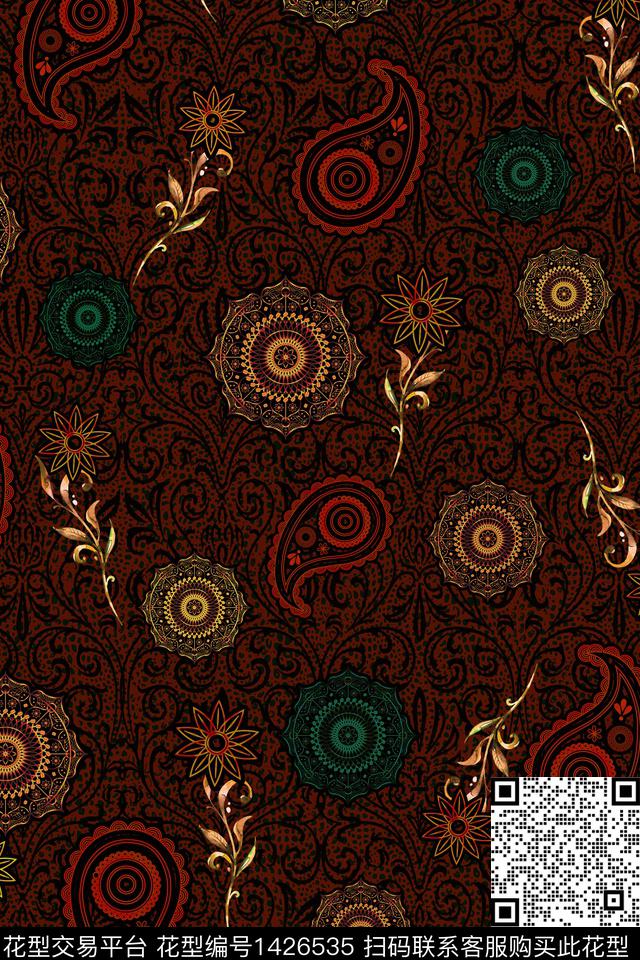 女装花卉中老年数码印花华亿平台下载（图片编号: 1426535） - 瓦栏（Walan）
