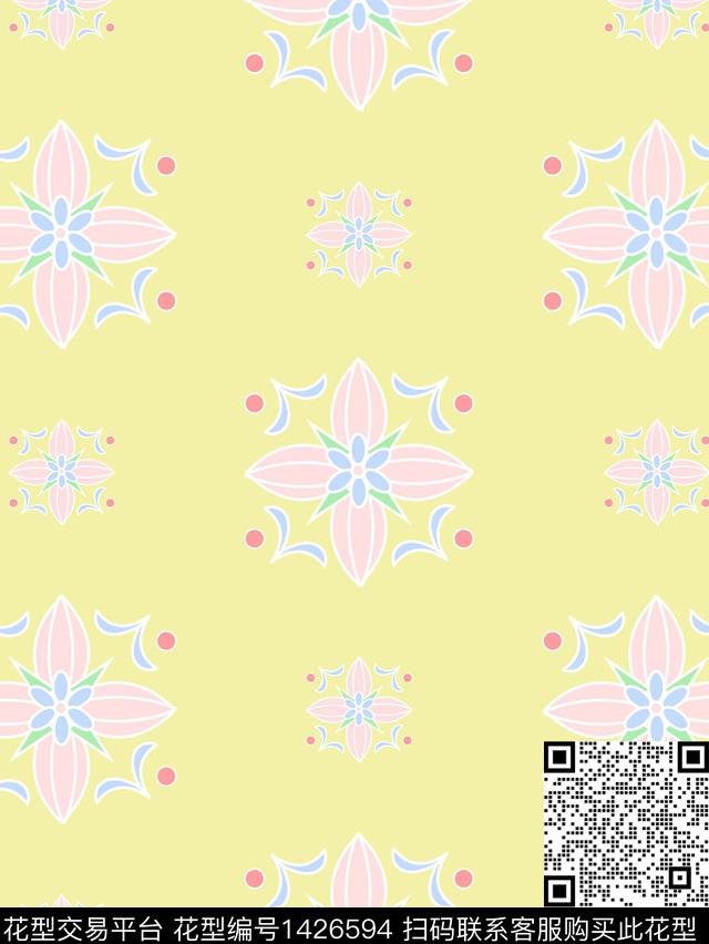 唐装彩底花卉壁画数码印花华亿平台下载（图片编号: 1426594） - 瓦栏（Walan）