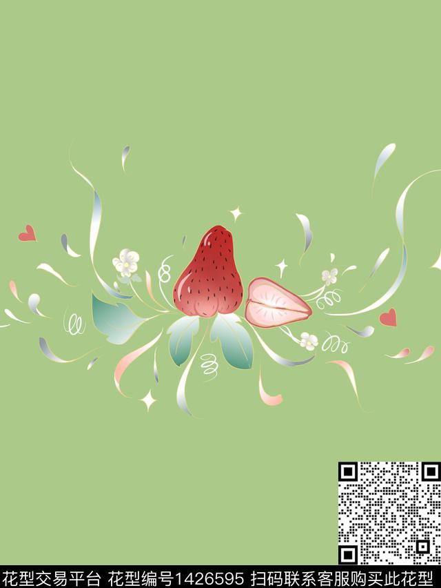 唐装植物草莓数码印花华亿平台下载（图片编号: 1426595） - 瓦栏（Walan）