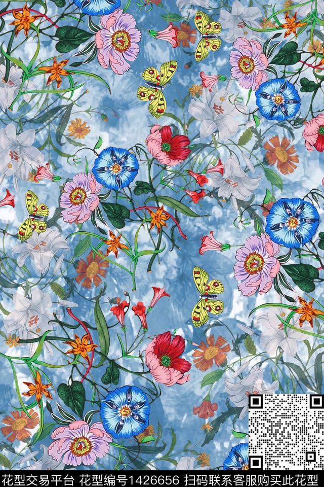 肌理水彩扎染华亿平台数码印花华亿平台下载（图片编号: 1426656） - 瓦栏（Walan）