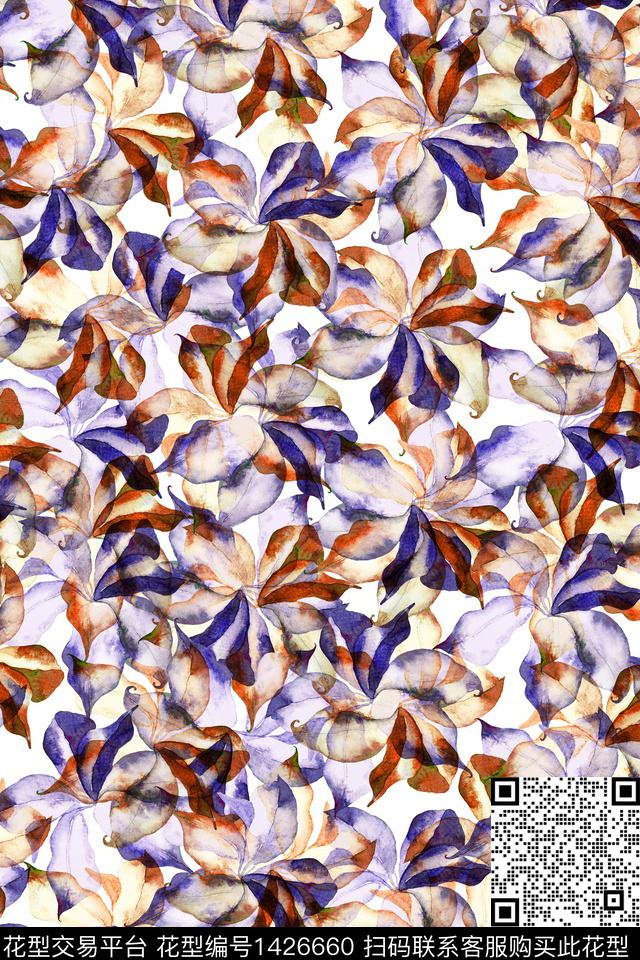 肌理水彩扎染华亿平台数码印花华亿平台下载（图片编号: 1426660） - 瓦栏（Walan）