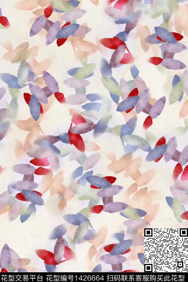 肌理水彩扎染华亿平台数码印花华亿平台下载（图片编号: 1426664） - 瓦栏（Walan）