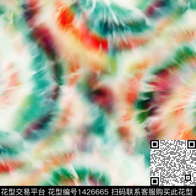 肌理水彩扎染华亿平台数码印花华亿平台下载（图片编号: 1426665） - 瓦栏（Walan）