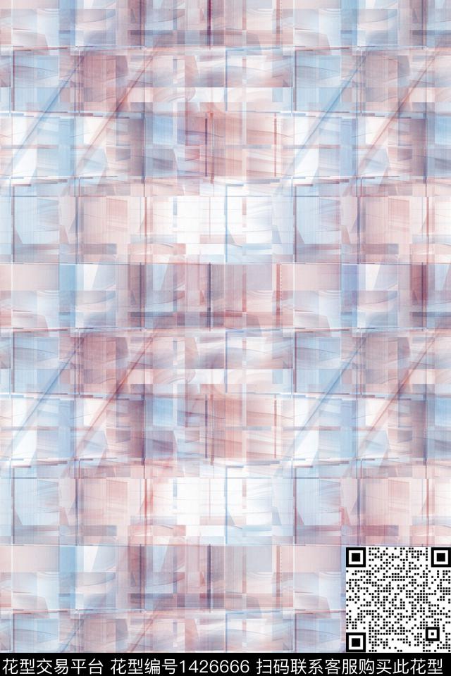 几何肌理水彩数码印花华亿平台下载（图片编号: 1426666） - 瓦栏（Walan）