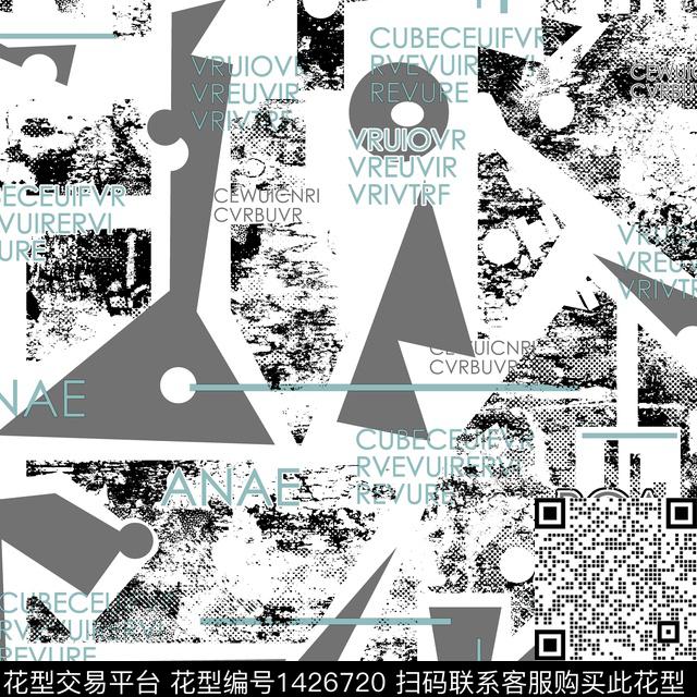 字母纸印花几何传统印花华亿平台下载（图片编号: 1426720） - 瓦栏（Walan）