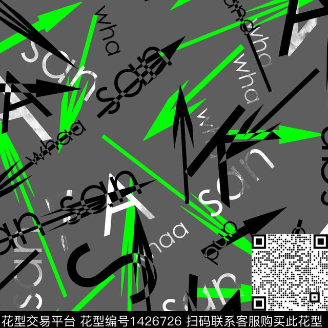 字母纸印花几何传统印花华亿平台下载（图片编号: 1426726） - 瓦栏（Walan）