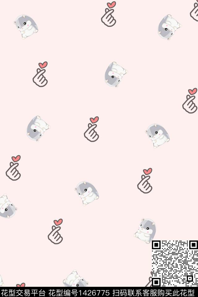 几何大牌风卡通数码印花华亿平台下载（图片编号: 1426775） - 瓦栏（Walan）