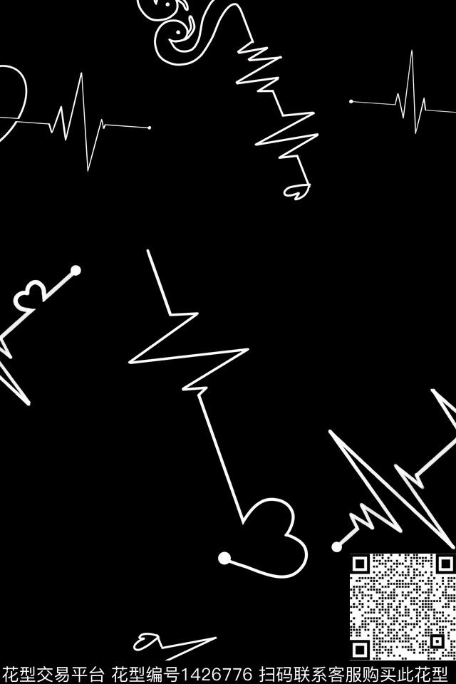 几何大牌风卡通数码印花华亿平台下载（图片编号: 1426776） - 瓦栏（Walan）