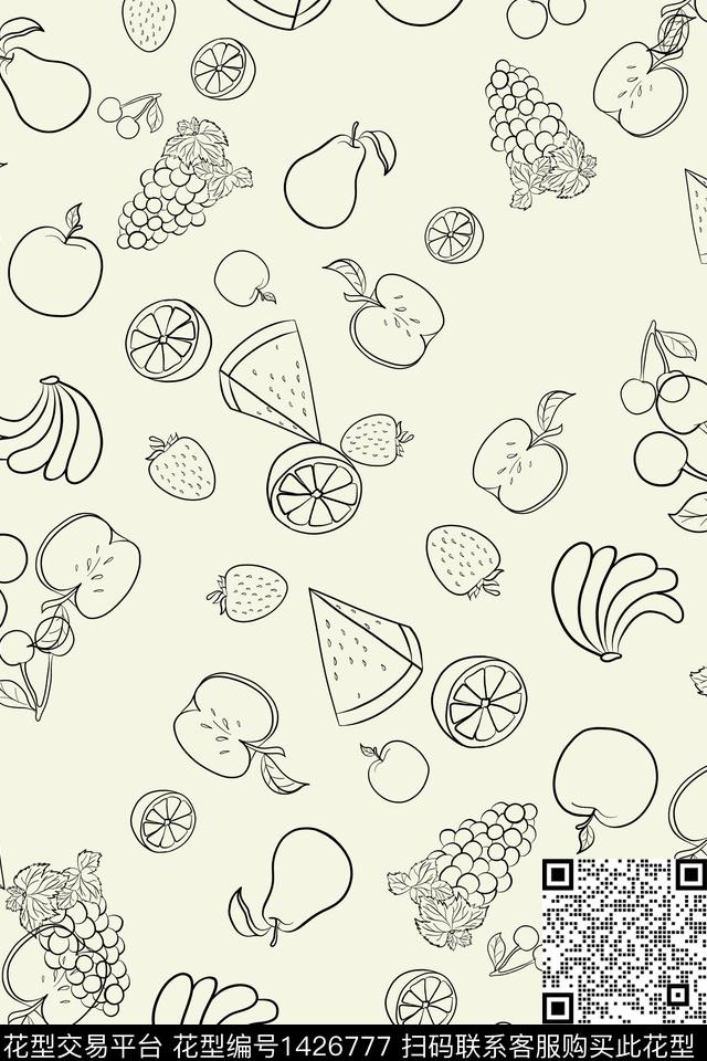 几何大牌风卡通数码印花华亿平台下载（图片编号: 1426777） - 瓦栏（Walan）