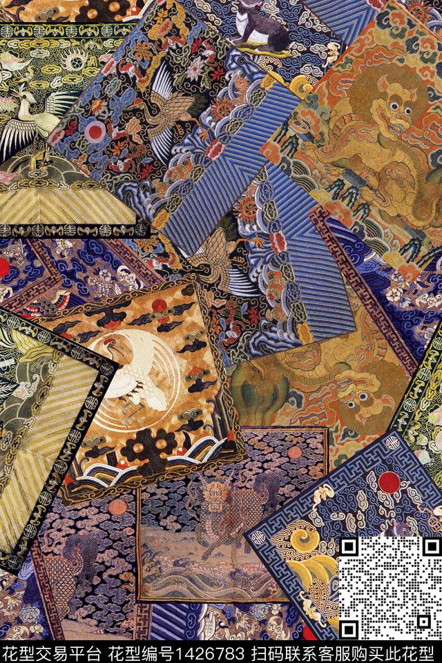 数码华亿平台中老年中国风数码印花华亿平台下载（图片编号: 1426783） - 瓦栏（Walan）