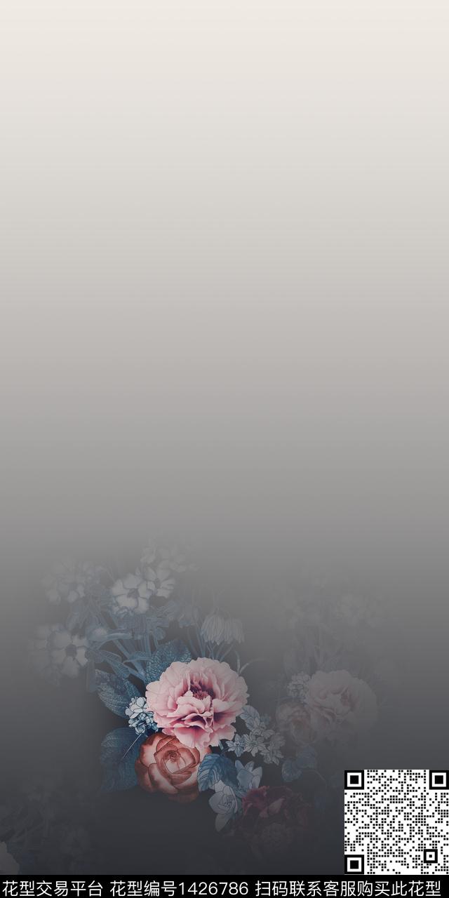 定位花花卉大牌风数码印花华亿平台下载（图片编号: 1426786） - 瓦栏（Walan）