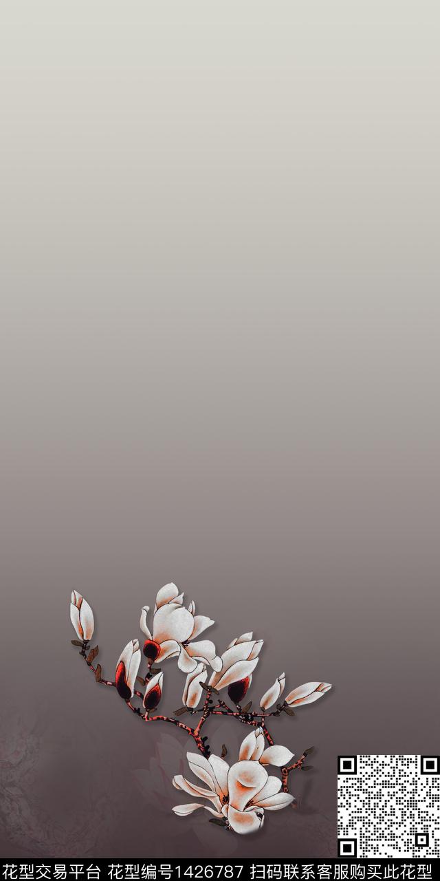 定位花花卉大牌风数码印花华亿平台下载（图片编号: 1426787） - 瓦栏（Walan）