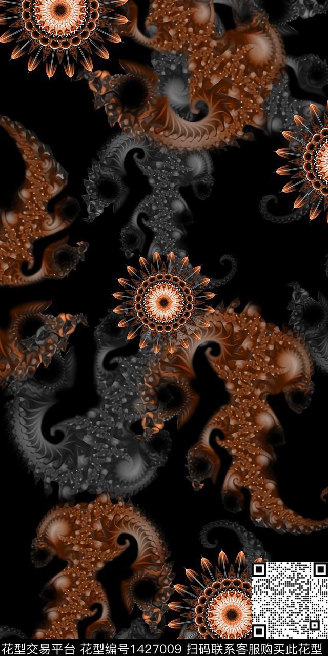 几何民族风抽象数码印花华亿平台下载（图片编号: 1427009） - 瓦栏（Walan）