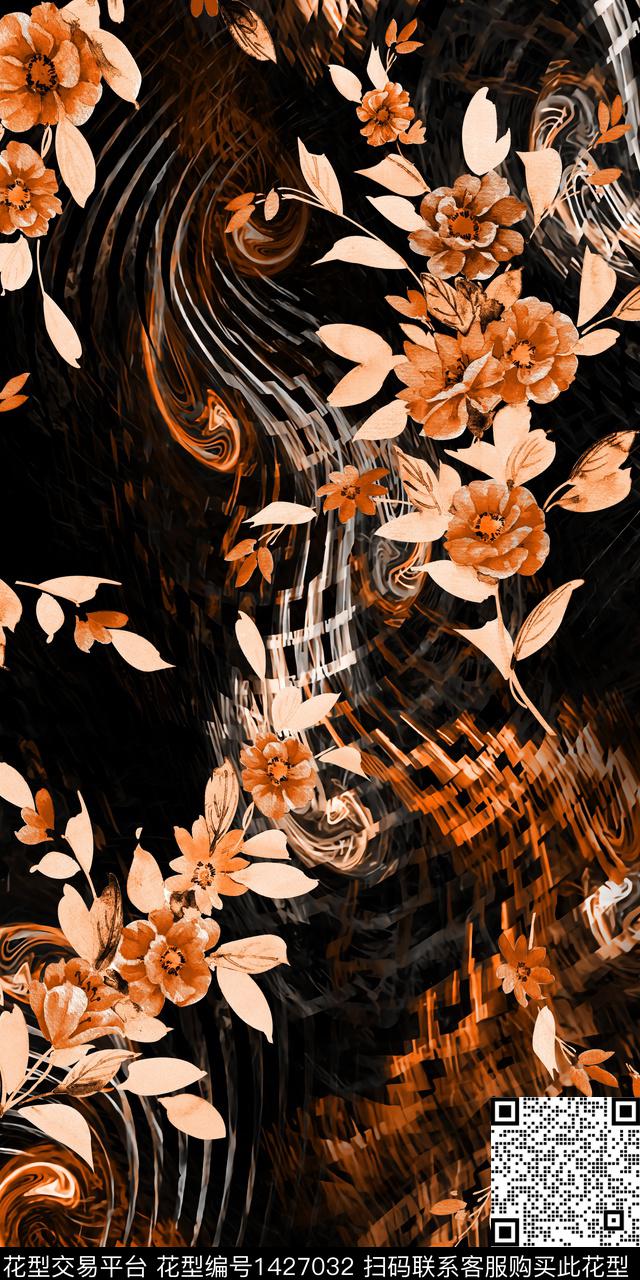 几何民族风抽象数码印花华亿平台下载（图片编号: 1427032） - 瓦栏（Walan）