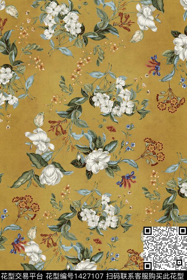 复古香云纱中老年数码印花华亿平台下载（图片编号: 1427107） - 瓦栏（Walan）