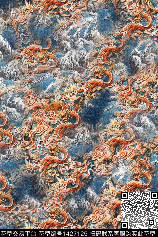 复古香云纱富贵花数码印花华亿平台下载（图片编号: 1427125） - 瓦栏（Walan）