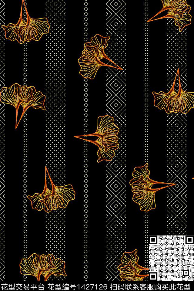 复古香云纱富贵花数码印花华亿平台下载（图片编号: 1427126） - 瓦栏（Walan）
