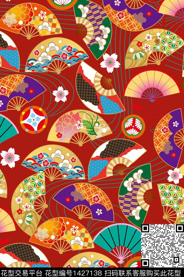 扇子中国风折扇传统印花华亿平台下载（图片编号: 1427138） - 瓦栏（Walan）