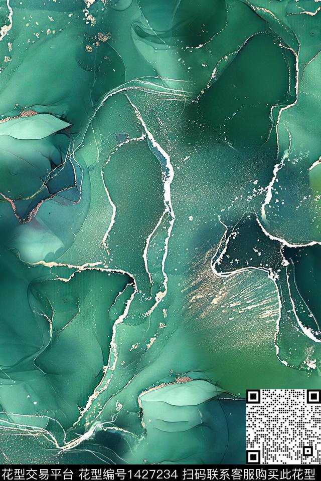 肌理抽象真丝数码印花华亿平台下载（图片编号: 1427234） - 瓦栏（Walan）