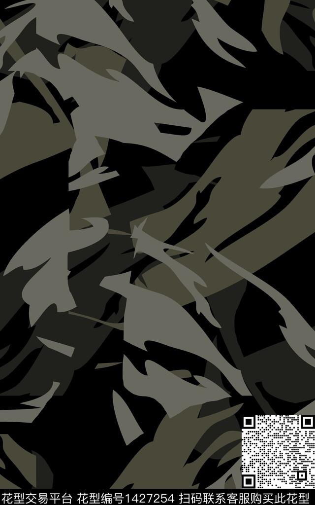 满版散花迷彩抽象传统印花华亿平台下载（图片编号: 1427254） - 瓦栏（Walan）