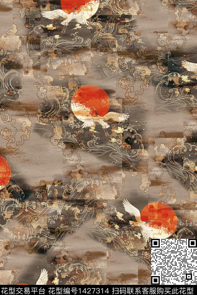 旗袍休闲中国风数码印花华亿平台下载（图片编号: 1427314） - 瓦栏（Walan）