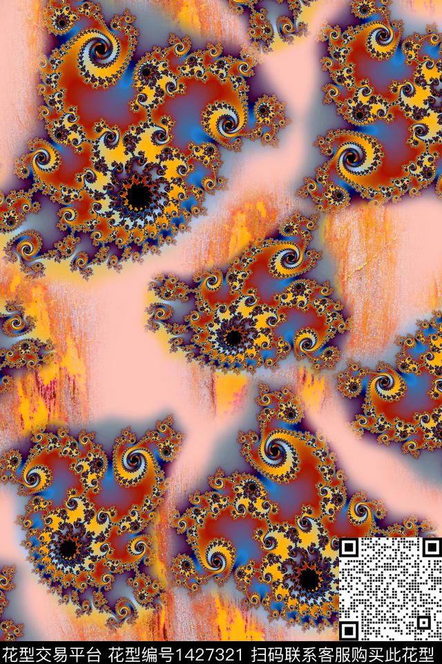 扎染华亿平台民族风大牌风数码印花华亿平台下载（图片编号: 1427321） - 瓦栏（Walan）