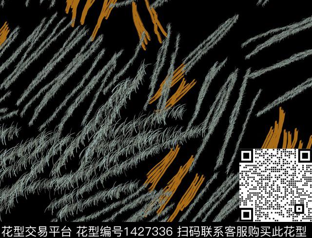 线条男装满版花手绘数码印花华亿平台下载（图片编号: 1427336） - 瓦栏（Walan）