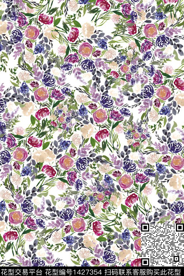 花卉大牌风热带华亿平台数码印花华亿平台下载（图片编号: 1427354） - 瓦栏（Walan）