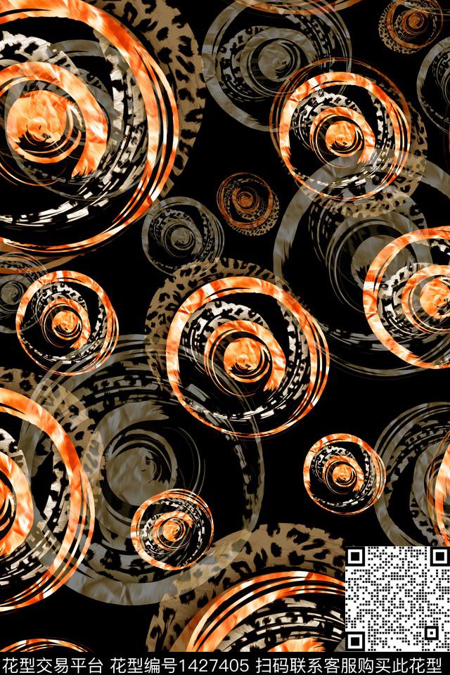 几何肌理豹纹数码印花华亿平台下载（图片编号: 1427405） - 瓦栏（Walan）