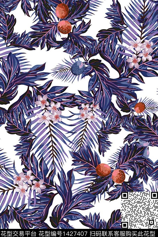 水果水彩大牌风数码印花华亿平台下载（图片编号: 1427407） - 瓦栏（Walan）