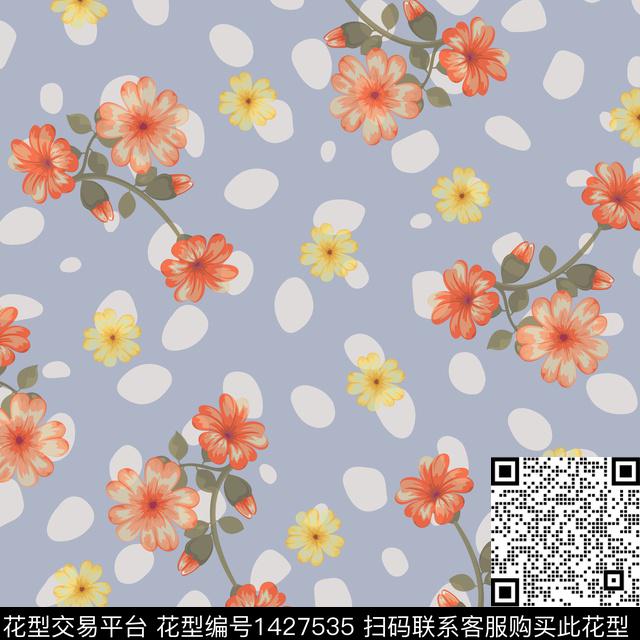 数码华亿平台花卉大牌风数码印花华亿平台下载（图片编号: 1427535） - 瓦栏（Walan）