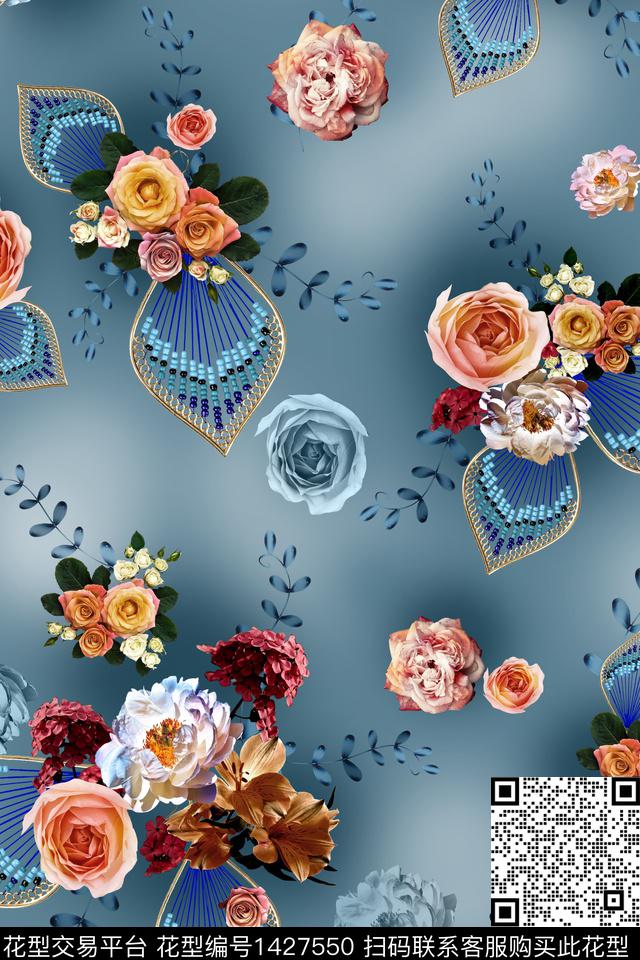 立体花纹隐花中老年数码印花华亿平台下载（图片编号: 1427550） - 瓦栏（Walan）