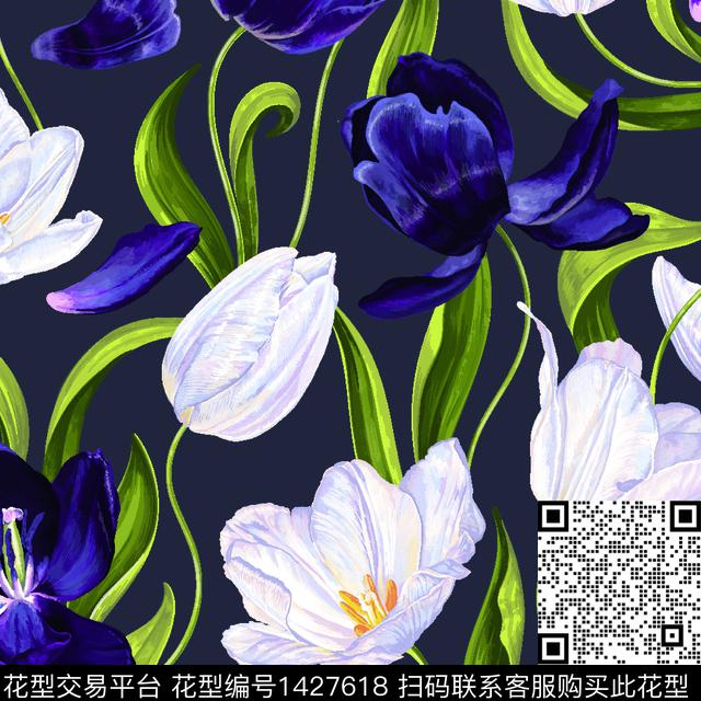 数码华亿平台复古花卉数码印花华亿平台下载（图片编号: 1427618） - 瓦栏（Walan）