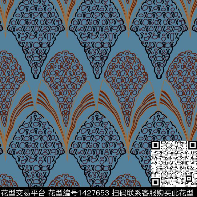 几何线条女装传统印花华亿平台下载（图片编号: 1427653） - 瓦栏（Walan）