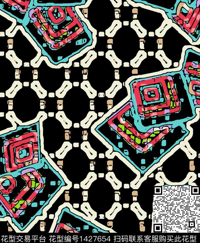 奢华几何女装传统印花华亿平台下载（图片编号: 1427654） - 瓦栏（Walan）