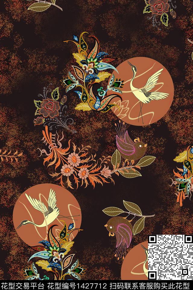 连衣裙女装花卉传统印花华亿平台下载（图片编号: 1427712） - 瓦栏（Walan）